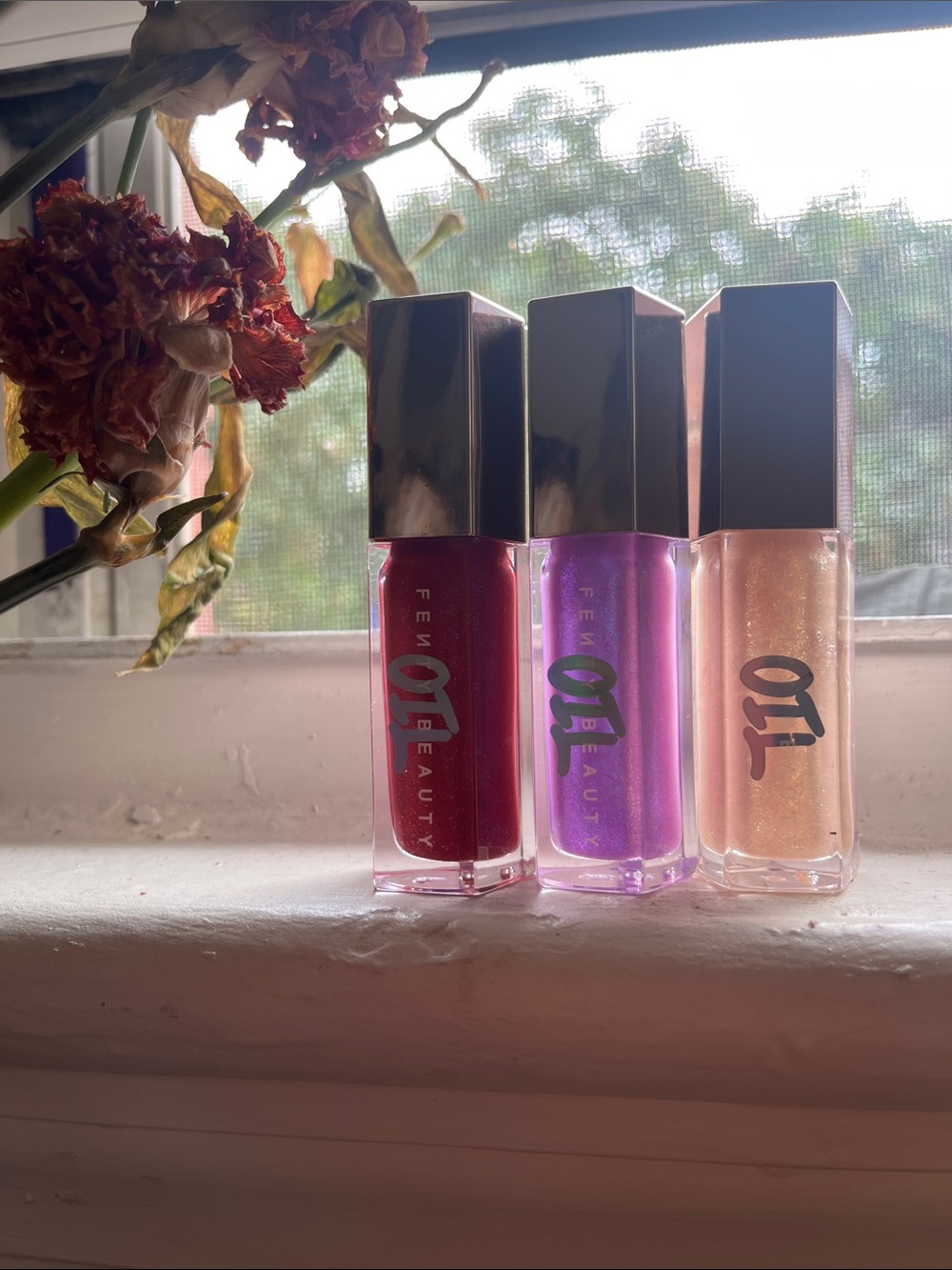 Fenty Beauty OIL Gloss Trio — Pink and Peach Shimmer Lip Gloss 👄